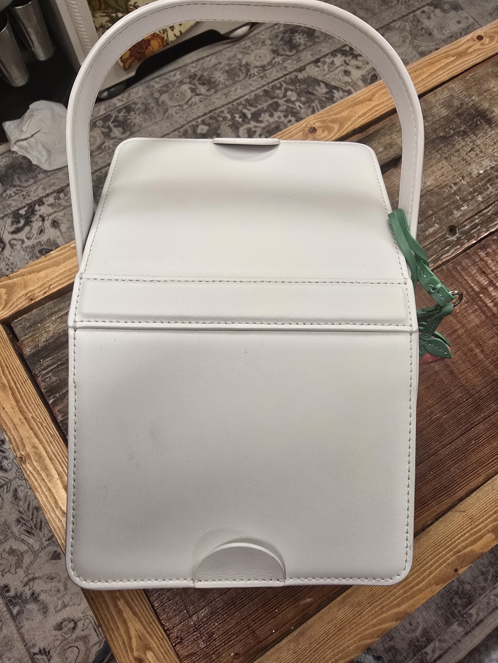 kate spade Wicker Tote with White Trim and Red Strawberry Charm - Picture 2 of 7